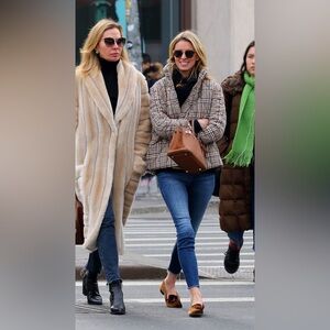 Ellie Mae Studio Plaid Cotton Blend Puffer $695 Size XL